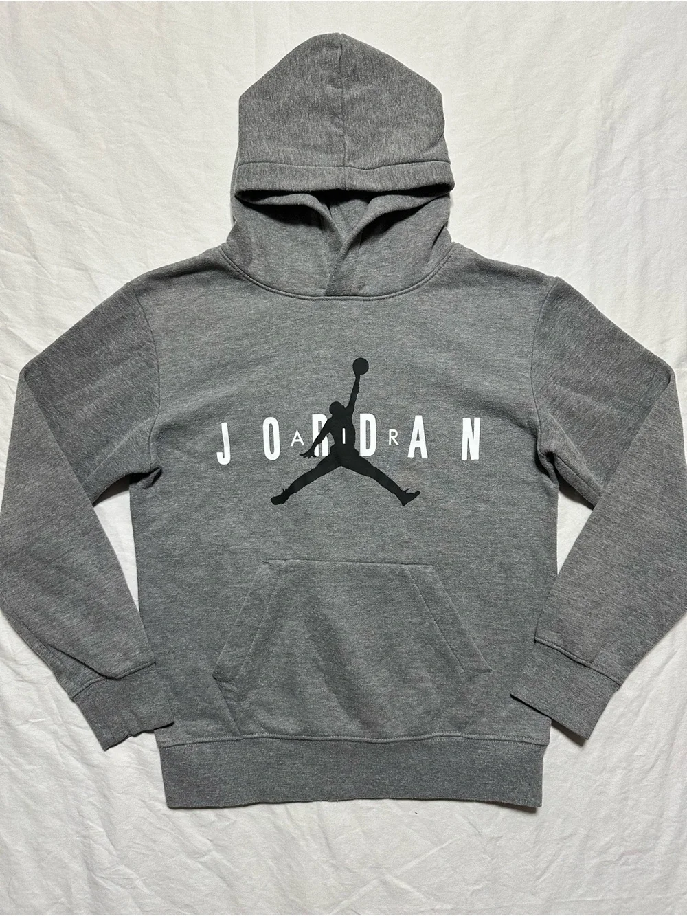Jordan Gray Hoodie with Black Jumpman Logo
